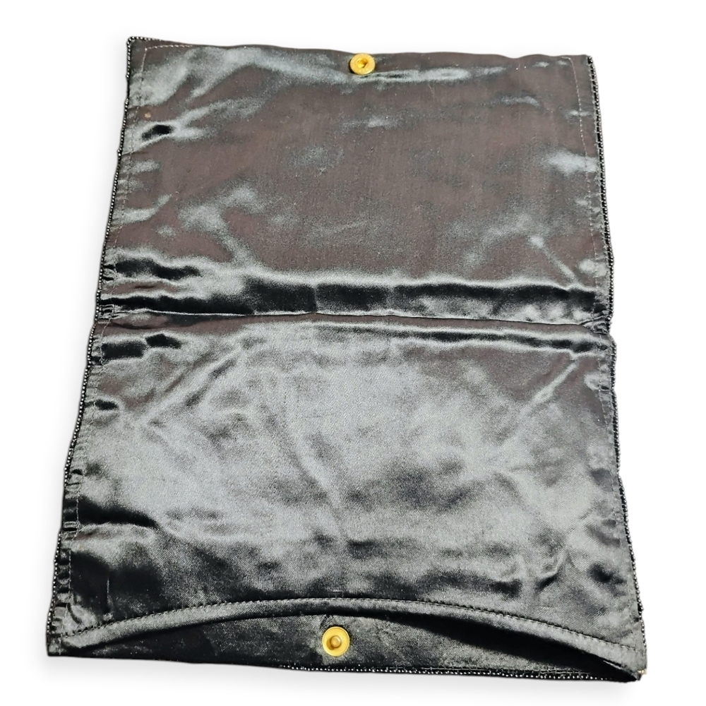 Vintage Black Sequin Evening Clutch Bag - Picture 6 of 12